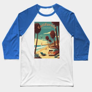 California - Surfing Paradise Baseball T-Shirt